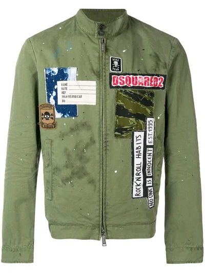 DSQUARED2 补丁设计夹克 - 绿色