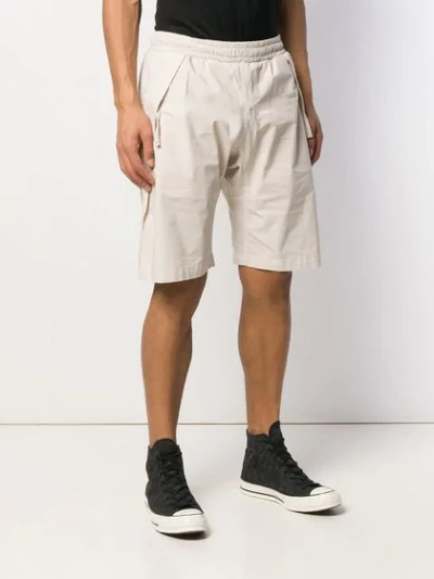 Shop Low Brand Elasticated Cargo Shorts In Neutrals