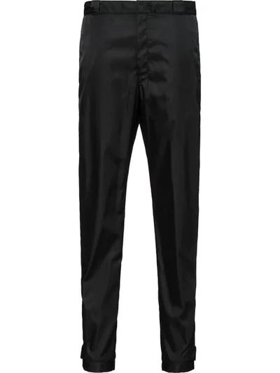 Prada 18cm Garbardine Nylon Pants W logo Strap In Black ModeSens