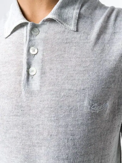 Shop Ermenegildo Zegna Short Sleeved Polo Shirt In Grey