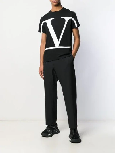 Shop Valentino Vlogo Printed T-shirt In Black