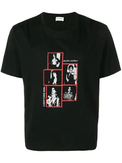 Shop Saint Laurent Graphic Print T-shirt In Black
