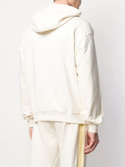 Shop Adish Embroidered Hoodie In Neutrals