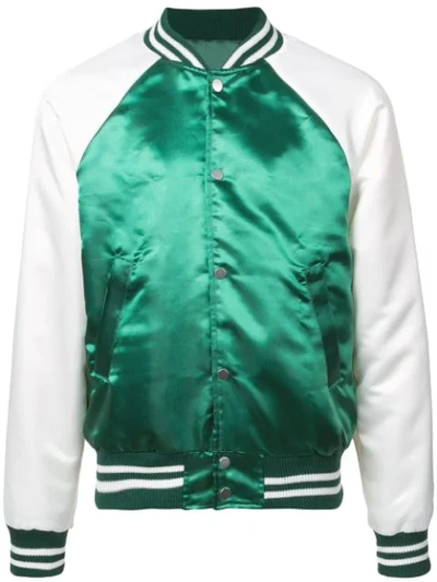 Shop Rhude Zipped Bomber Jacket In Green