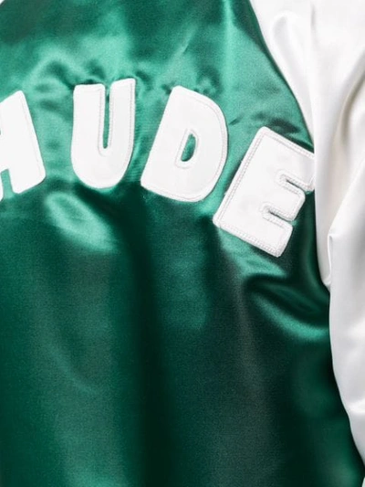 Shop Rhude Zipped Bomber Jacket In Green