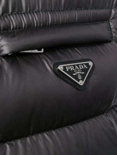 Shop Prada Logo Plaque Padded Gilet In F0qmp Nero Salvia