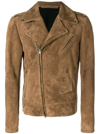 Shop Salvatore Santoro Biker Jacket In Brown