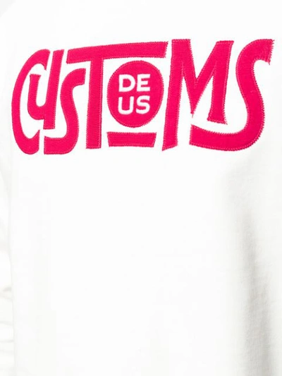 Shop Deus Ex Machina Logo Embroidered Sweatshirt - White
