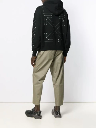 Shop Off-white Diagonal Printed Hoodie In Black