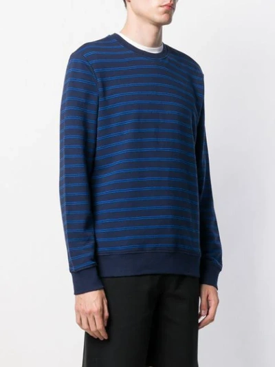 Shop Apc Striped Sweatshirt In Blue