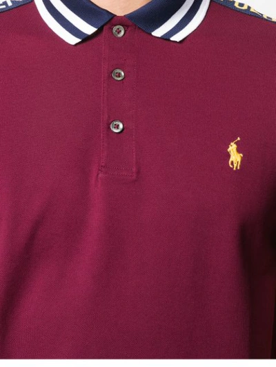 Shop Polo Ralph Lauren Logo Band Polo Shirt In Red