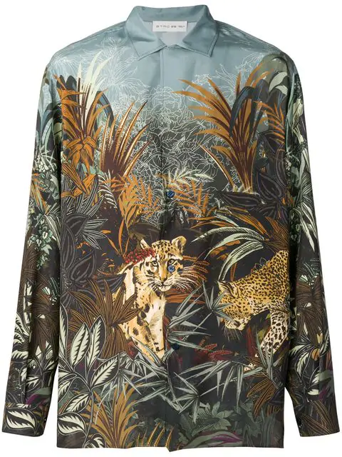 Etro Hemd Mit Dschungel Print Braun In Brown Modesens