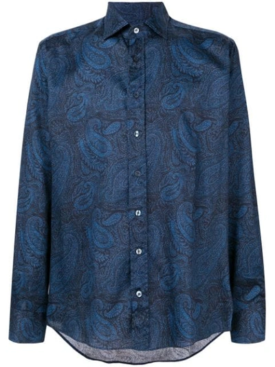 Shop Etro Paisley Printed Shirt In Blue