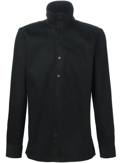 Shop Raf Simons Ribbed Roll Neck Shirt In Black