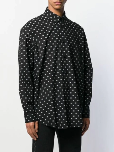 Shop Balenciaga Polka Dot Shirt In Black