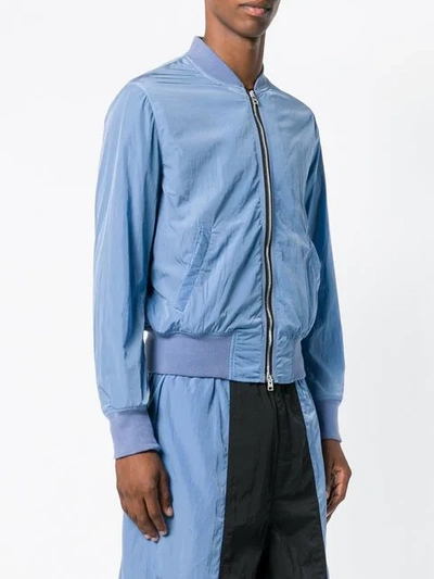 Shop Ami Alexandre Mattiussi Zipped Bomber Jacket In Blue