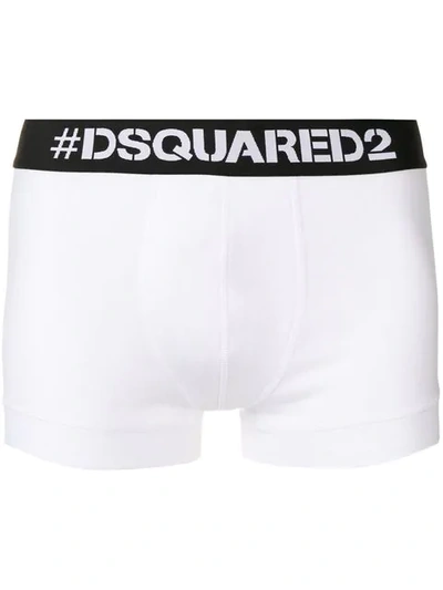Shop Dsquared2 Logo Band Boxer Shorts In White