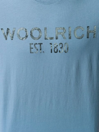 Shop Woolrich Logo Print T In Blue