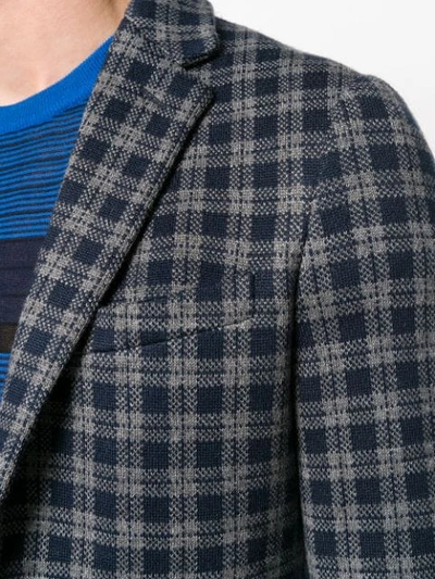Shop Fendi Checkered Blazer In Blue