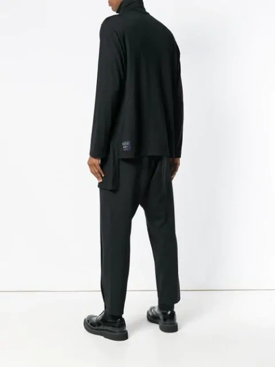 Shop Yohji Yamamoto Asymmetric Turtleneck Jumper In Black