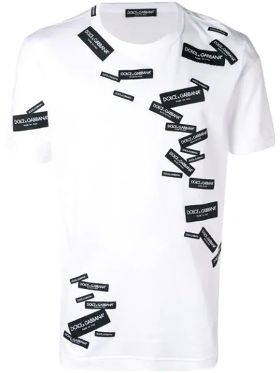 Shop Dolce & Gabbana Logo Label Print T-shirt In White