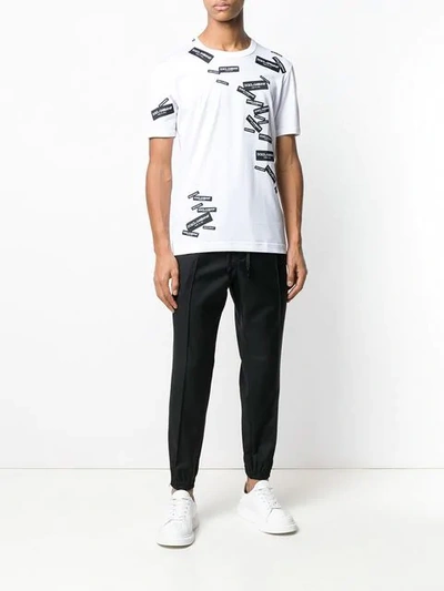 Shop Dolce & Gabbana Logo Label Print T-shirt In White