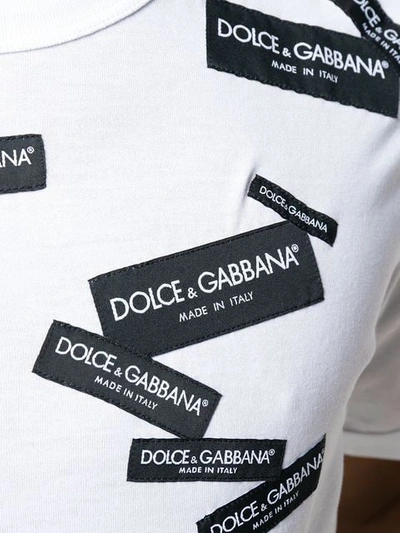 Shop Dolce & Gabbana Logo Label Print T-shirt In White