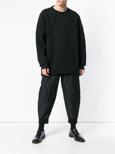 Shop Ziggy Chen Crew Neck Sweatshirt In Black