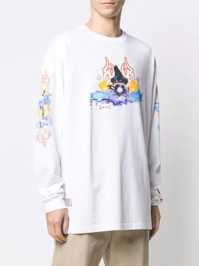 Shop Heron Preston Magic Wizard Print Sweatshirt In White