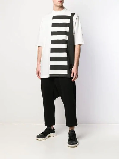 Shop Rick Owens Drkshdw Striped Panel T-shirt In White