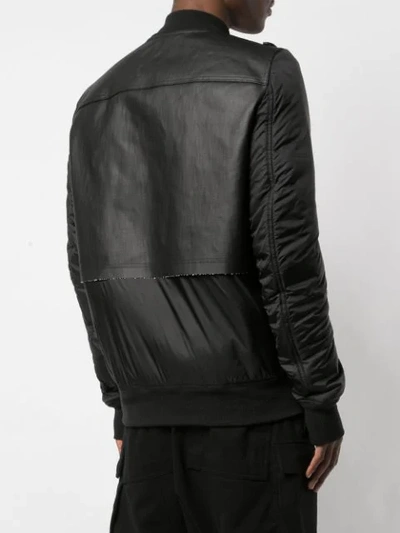 Shop Rick Owens Padded Panelled Leather Jacket In Black