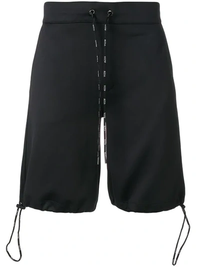 Shop Valentino Vltn Jersey Bermuda Shorts In Black