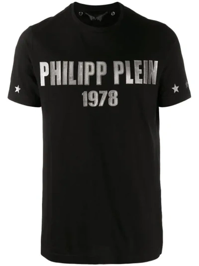 Shop Philipp Plein Logo Embellished T-shirt In Black