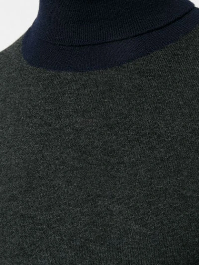 Shop Altea Two-tone Turtleneck Sweater In Grey