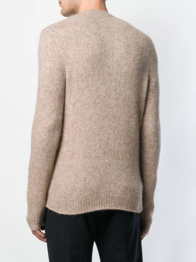 Shop Theory Crew Neck Sweater In Brown