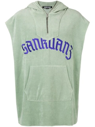 Shop Sankuanz Branded Vest Sweater In Green