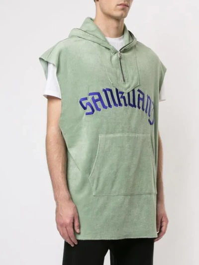 Shop Sankuanz Branded Vest Sweater In Green