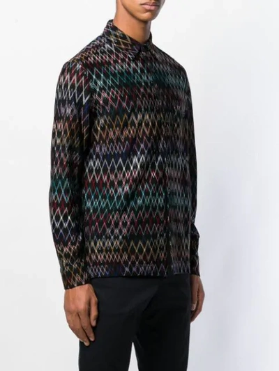 Shop Missoni Chevron-knit Shirt In Black