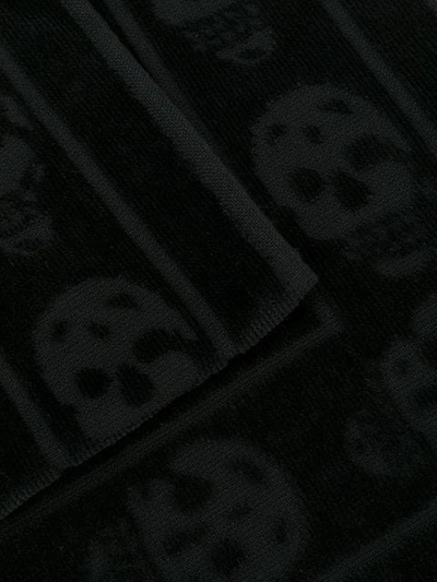 Shop Alexander Mcqueen Skull-embroidered Beach Towel In Black