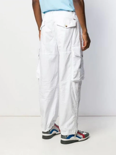 Shop Dsquared2 Combat Cargo Trousers In 100 White