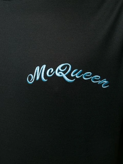 Shop Alexander Mcqueen Embroidered Logo T-shirt In Black