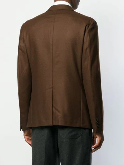 Shop Prada Virgin Wool Blazer In Brown