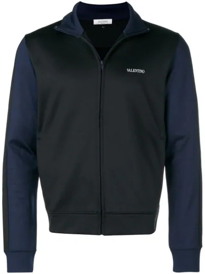 Shop Valentino Zipped Sports Jacket In Black