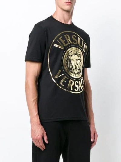 Shop Versus Foiled Logo T-shirt In Black