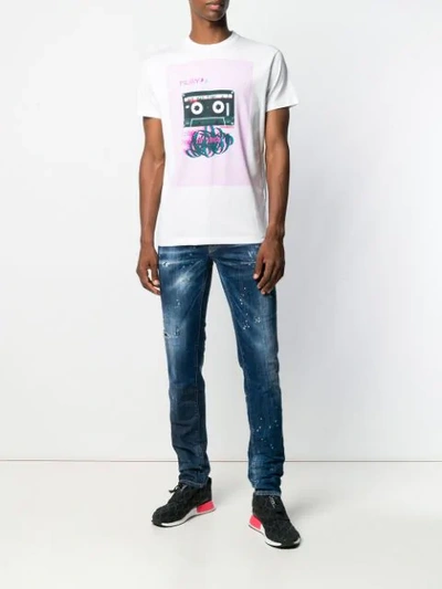 Shop Dsquared2 Tape Print T-shirt In White
