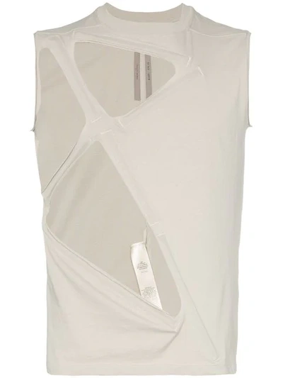 Shop Rick Owens Geometric Hole Sleeveless Tank Top In 61 Oyster