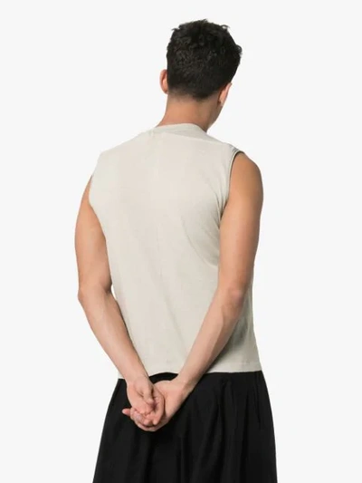 RICK OWENS GEOMETRIC HOLE SLEEVELESS TANK TOP - 大地色