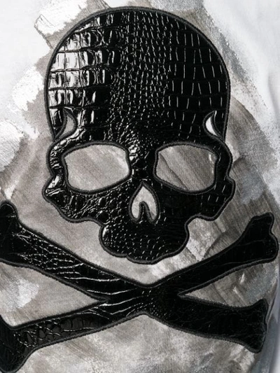 Shop Philipp Plein Skull Patch T-shirt In White