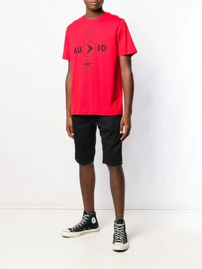 Shop Diesel Slogan Print T-shirt In Red