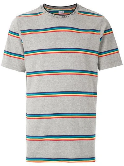 Shop Àlg Striped T-shirt In Grey